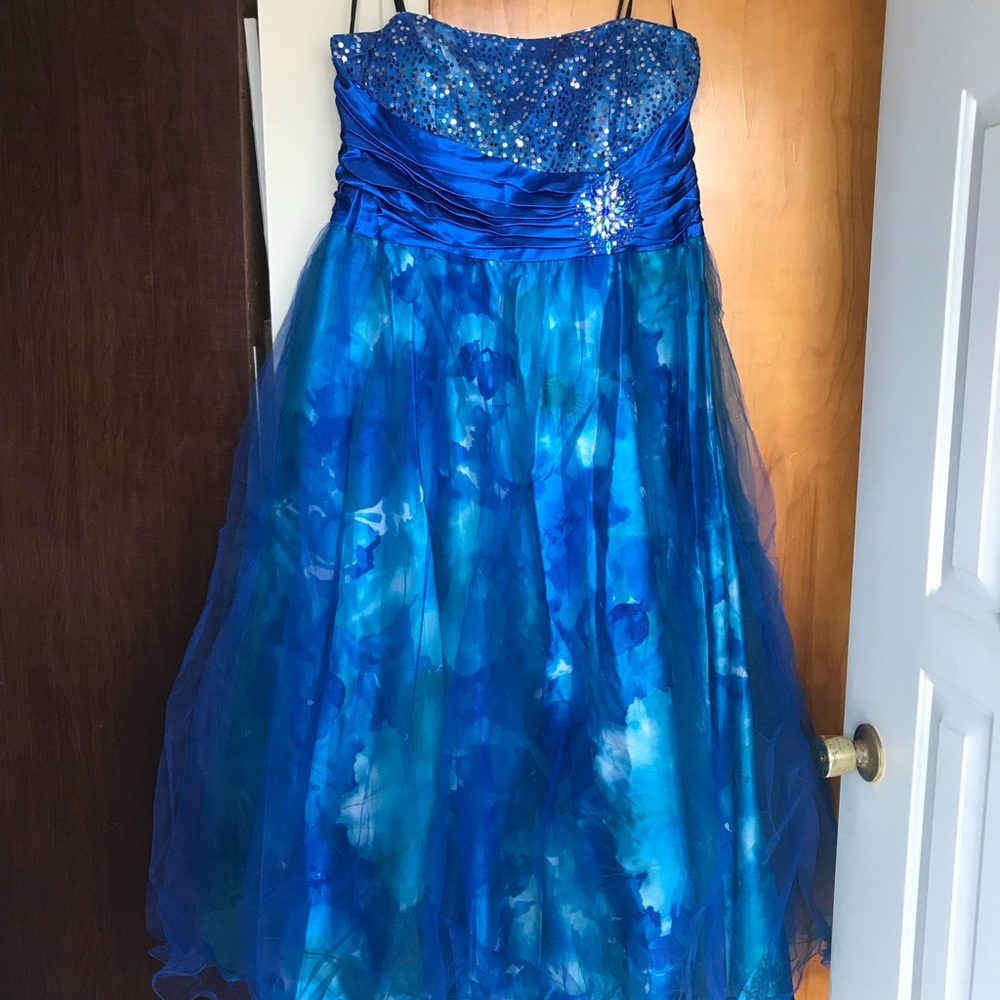 Strapless floor length formal gown